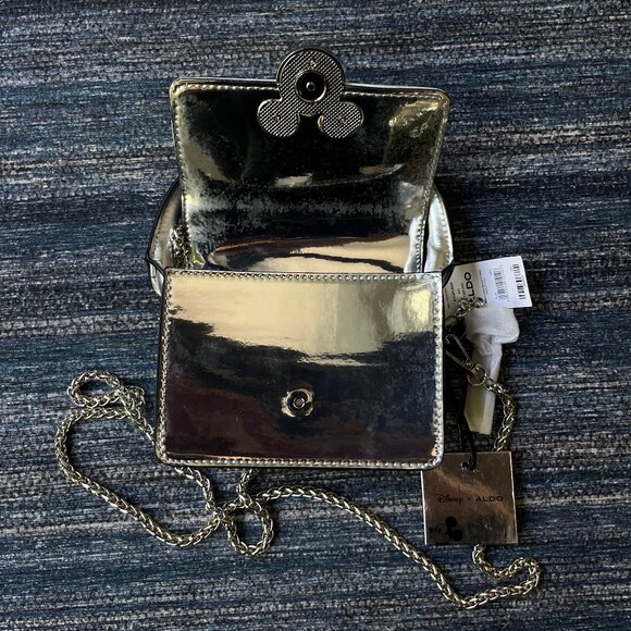 ALDO X DISNEY 100 Minnie Mouse Silver Glitter Shoulder Purse - Picture 5 of 6